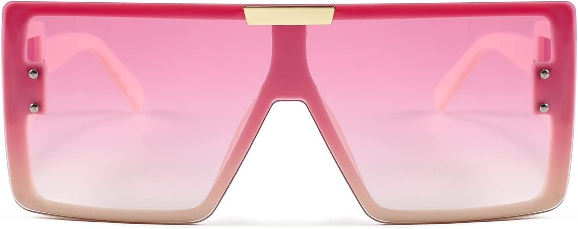 Square Oversized Flat Top Sunglasses with Side Lens Integrated for Women Men B4028